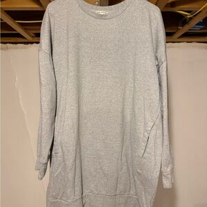 Gray Long Sleeve Sweatshirt Dress